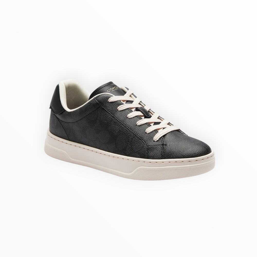 Coach Women’s Black High Line Update Signature Canvas Lace-Up Sneakers Sz 10 NIB